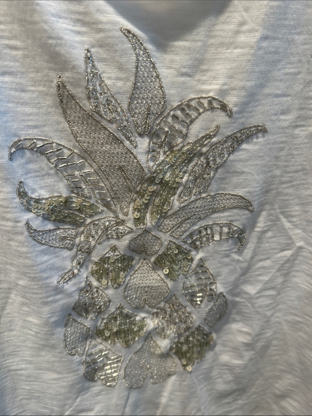Tommy Bahama Embellished Pineapple Short Sleeve Women's Tee - Picture 3 of 5